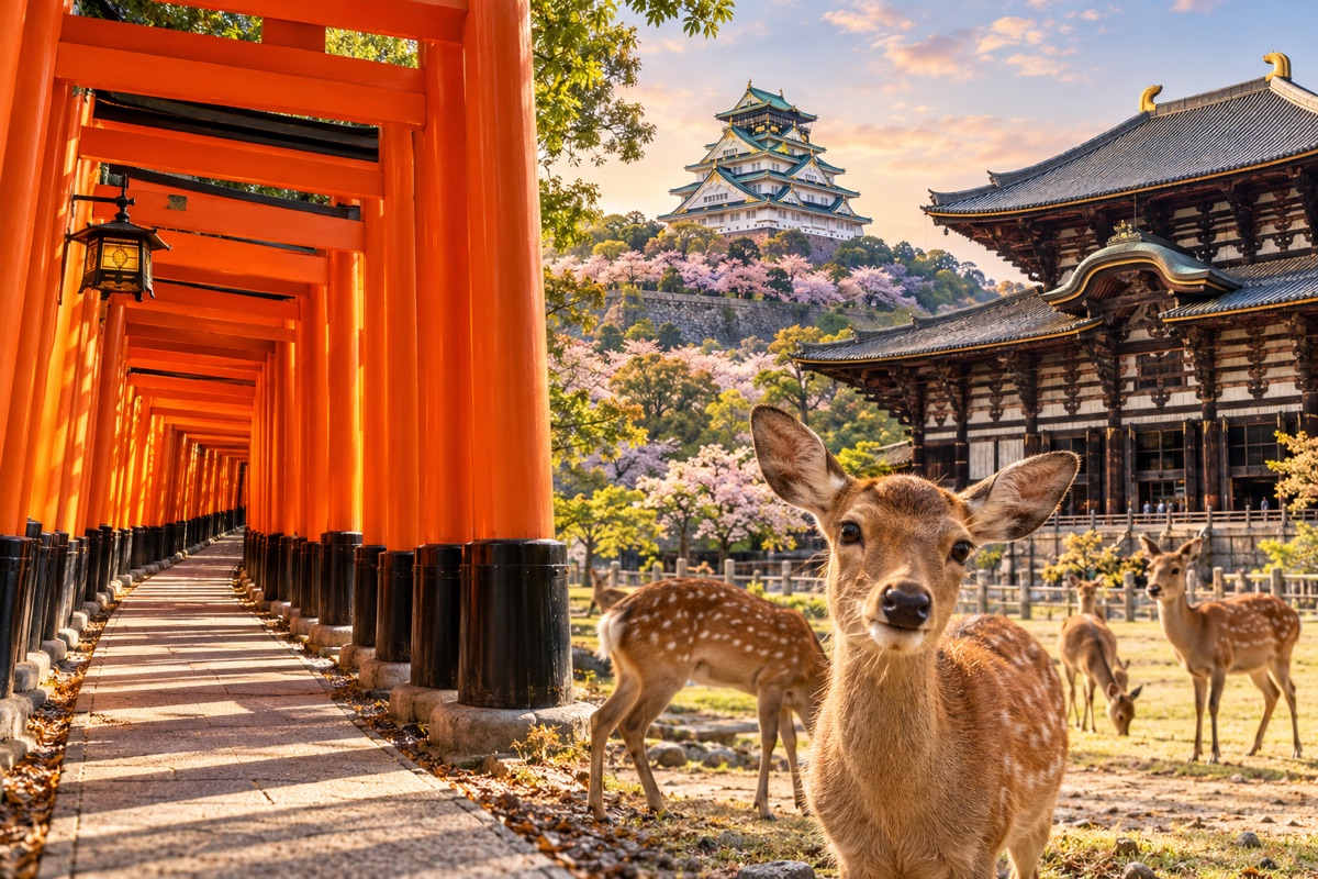 Lanskap Kyoto dan Nara untuk perjalanan Private Halal Tour Jepang